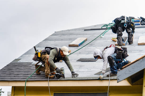 Professional Gutter Installation technician working in Moxahala, OH